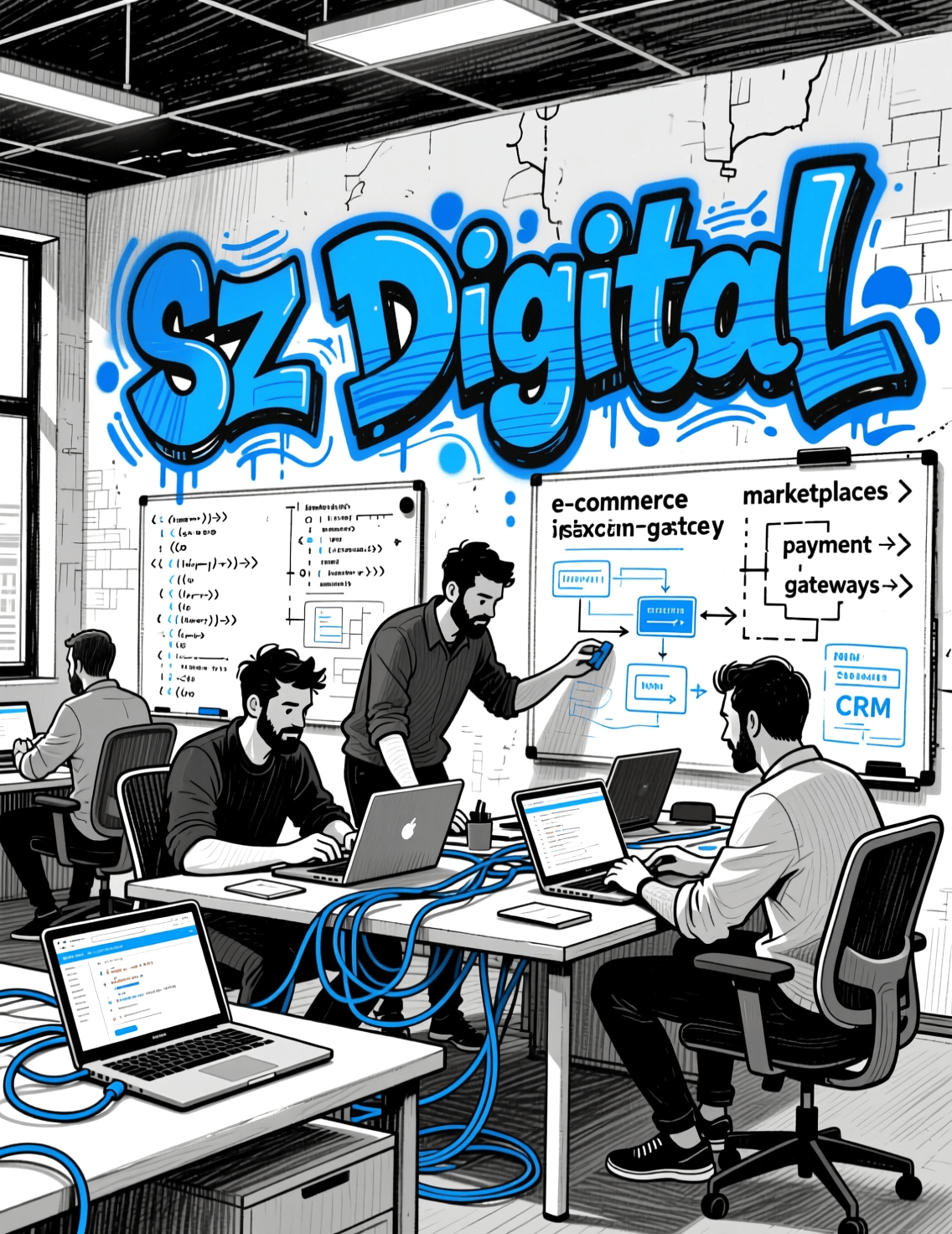Схема интеграций сайта с CRM, 1С, доставкой — SZ Digital Москва