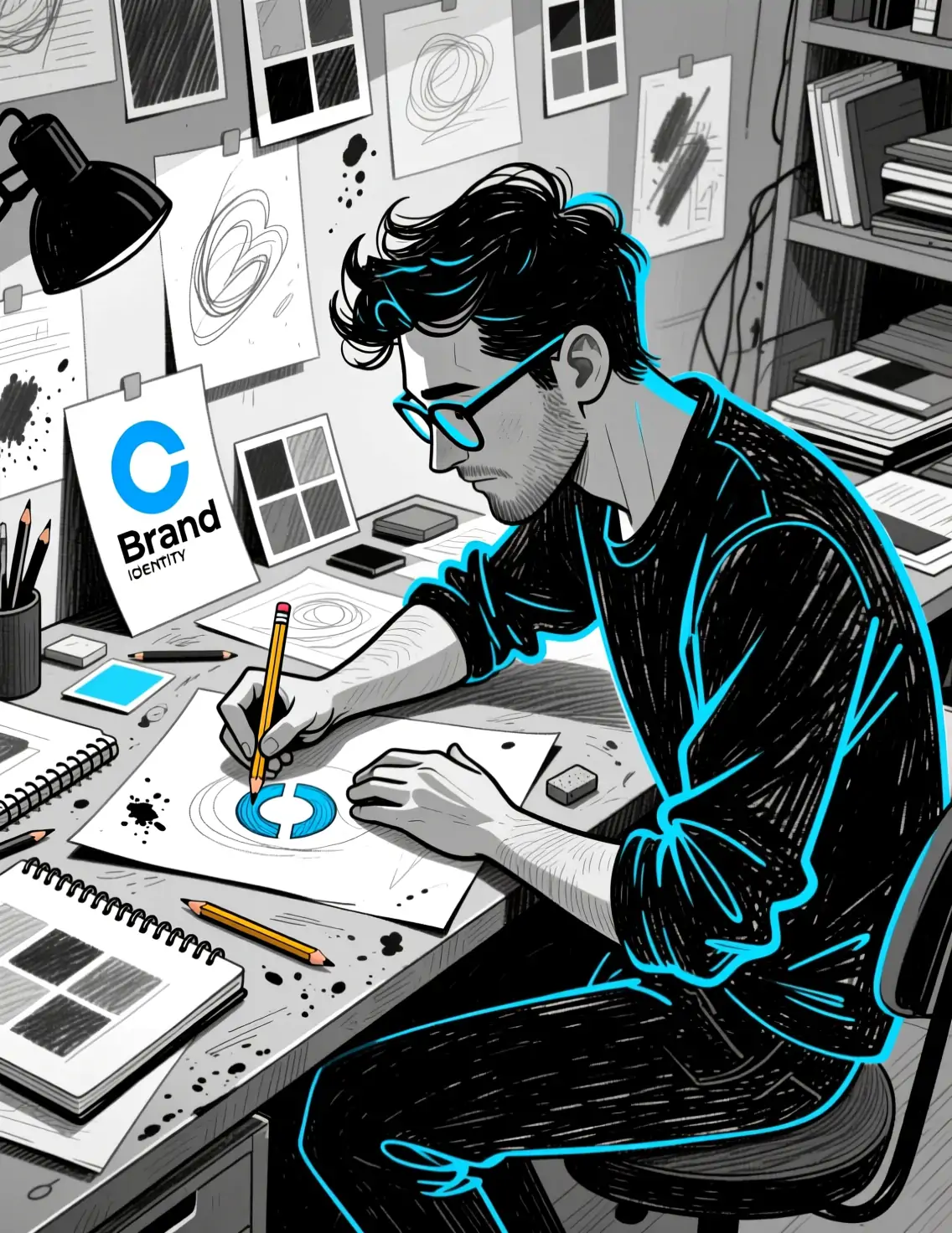 Пример логотипа и фирменного стиля — SZ Digital Москва
